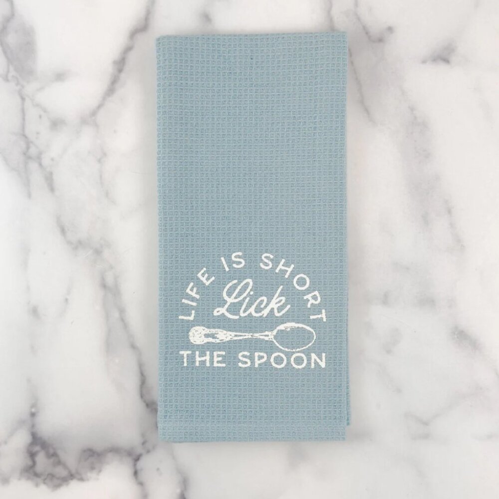 Paula Deen Lick the Spoon Blue Waffle Towel